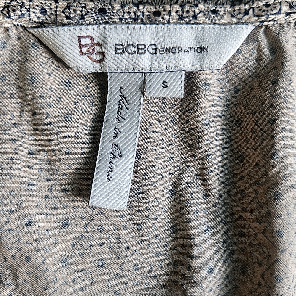 BCBGeneration Metallic Brown Patterned Blouse - image 6